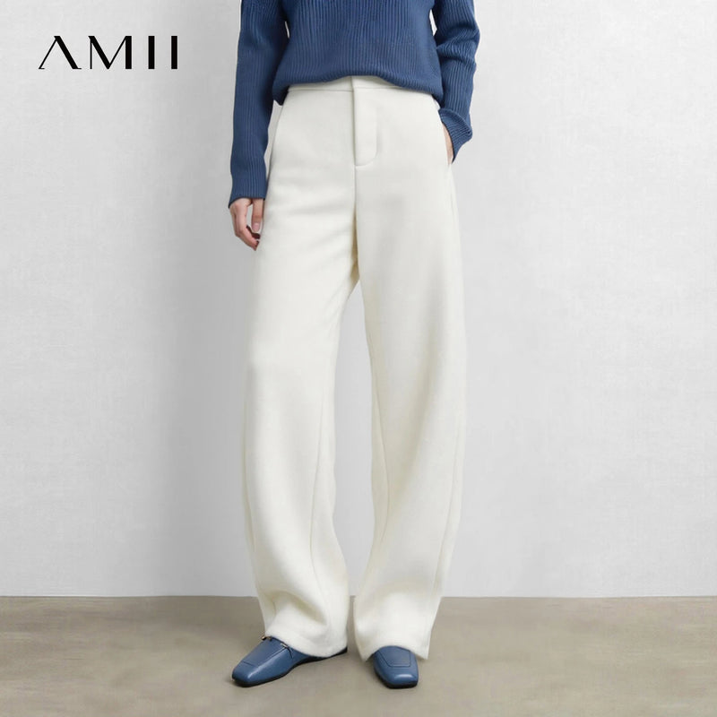Amii Women's Scythe Pants Elastic Waist Loose Fit Slimming Warm Casual Commuter Versatile Winter 2026 Pants for Women 12644002