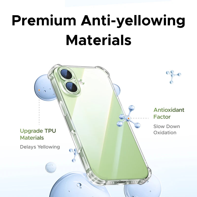 UGREEN Airbags Case for iPhone 17 16 15 Pro Max Clear Case Transparent Cover for iPhone 16 Pro 17 Air Protective Case Shockproof