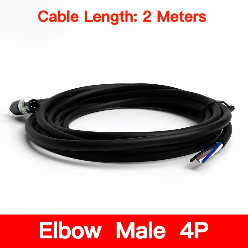 2Meters Waterproof M8 Sensor Connector, Male & Female 3/4/5/6/8 Pin, Integrated Injection Molding Industrial Cable Plug
