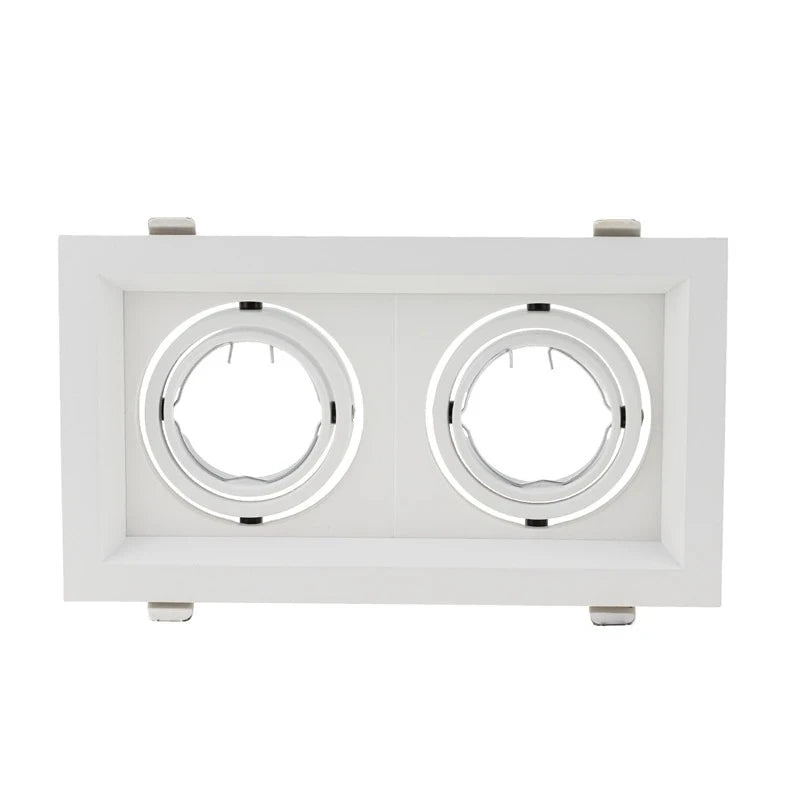 ចង្កៀងពិដាន LED រាងជារង្វង់ពីរជ្រុង JOYINLED អាចលៃតម្រូវបាន GU10 MR16 រន្ធដោតចង្កៀងសម្រាប់ដាក់ស៊ុមតង្កៀប
