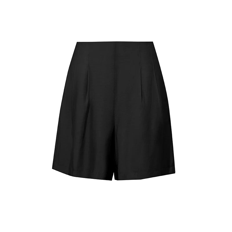 Amii Women's Wide Leg Shorts 2026 Summer New Simple TR Woven Loose Pants Solid Color Versatile Casual Women' S Clothes 12622100