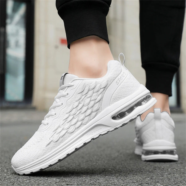 Men women's mesh casual sneakers four seasons new breathable light soft-sole shock-absorbing outdoor couple running sports shoes