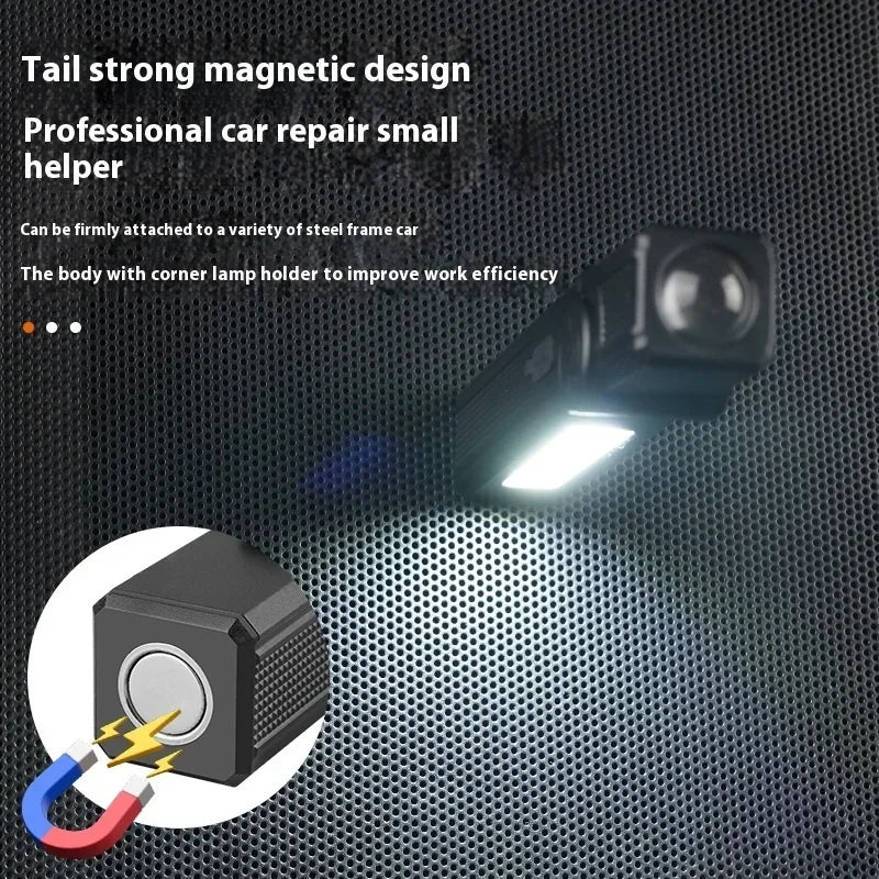 ពិល ពហុមុខងារ អាច សាក បាន តាម USB ជាមួយ មេដែក ភ្លើង LED COB ដ៏មានអានុភាព ពិល ការពារ ទឹក