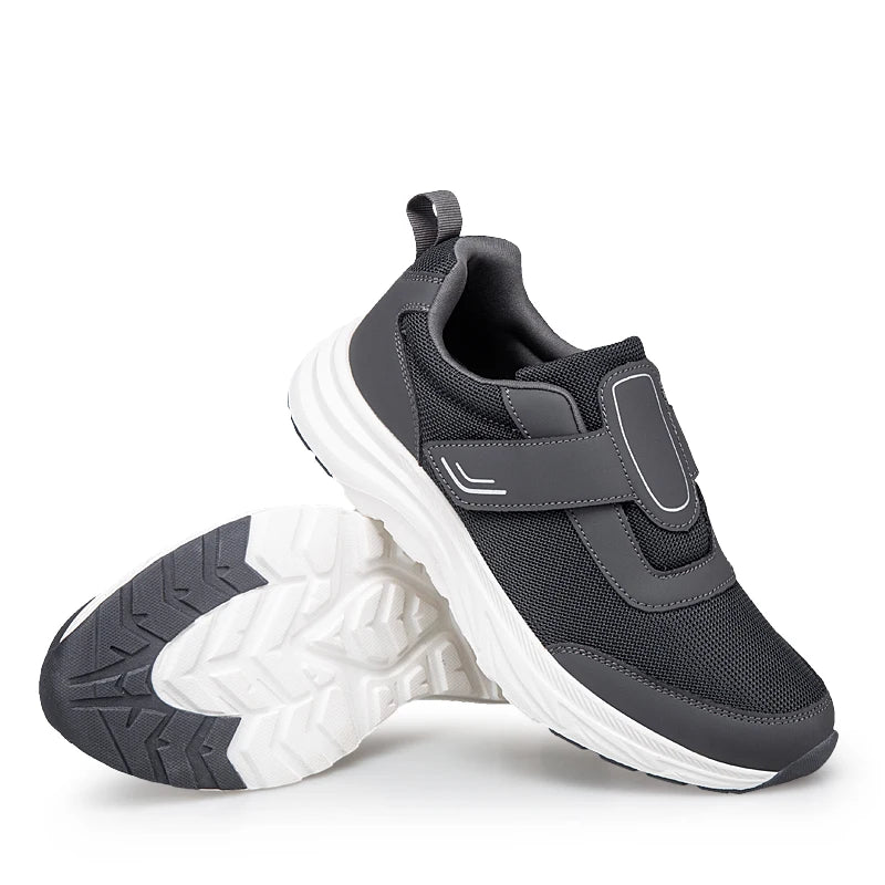 Men's Adjustable Easy Top Wings Diabetic Shoes Sporty Walking Sneakers for Elderly Soft Comfort Hook & Loop Open Shoes Sports