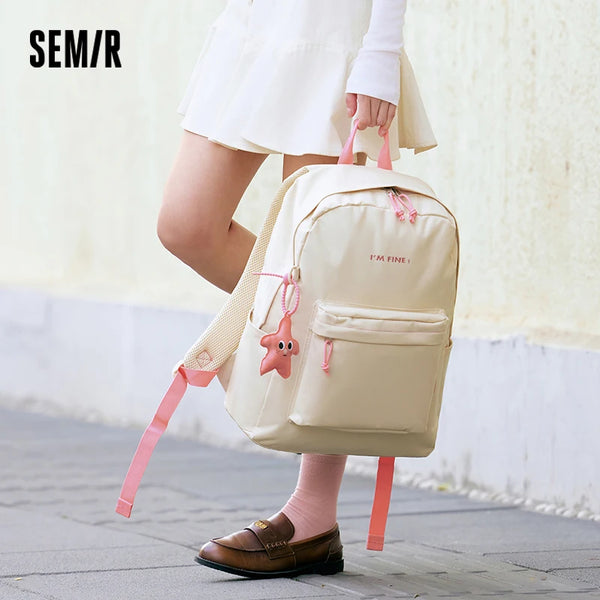 Semir Backpack Men 2025 New Campus Student Bag Large Capacity Laptop Compartment Color Block Design Outdoor Travel Rucksack