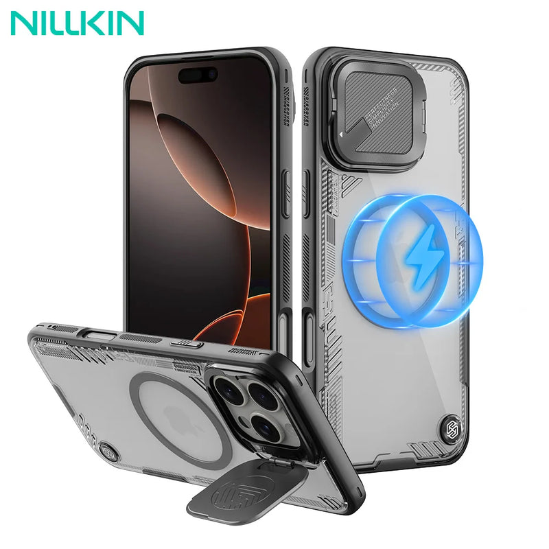 Nillkin For iPhone 16 Pro Max Magsafe Case Iceblade Prop Eco-friendly Shockproof Back Cover With Lens Stand For iPhone 16/16 Pro