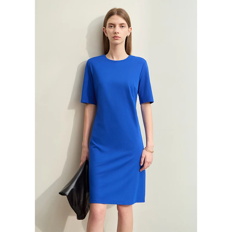 រ៉ូប Amii Minimalism រដូវក្តៅឆ្នាំ ២០២៦ សម្រាប់ស្ត្រី រ៉ូបខ្លី ដៃខ្លី ធ្វើពីក្រណាត់រ៉ូម៉ាំងស្តើង សម្រាប់ធ្វើដំណើរ 12412015