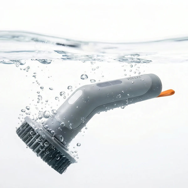 FLEXTAIL X VOLLYC Electric Cleaning Brush - Cordless Power Scrubber, IPX8 Waterproof, 120Min Runtime for Bathroom, Kitchen & car