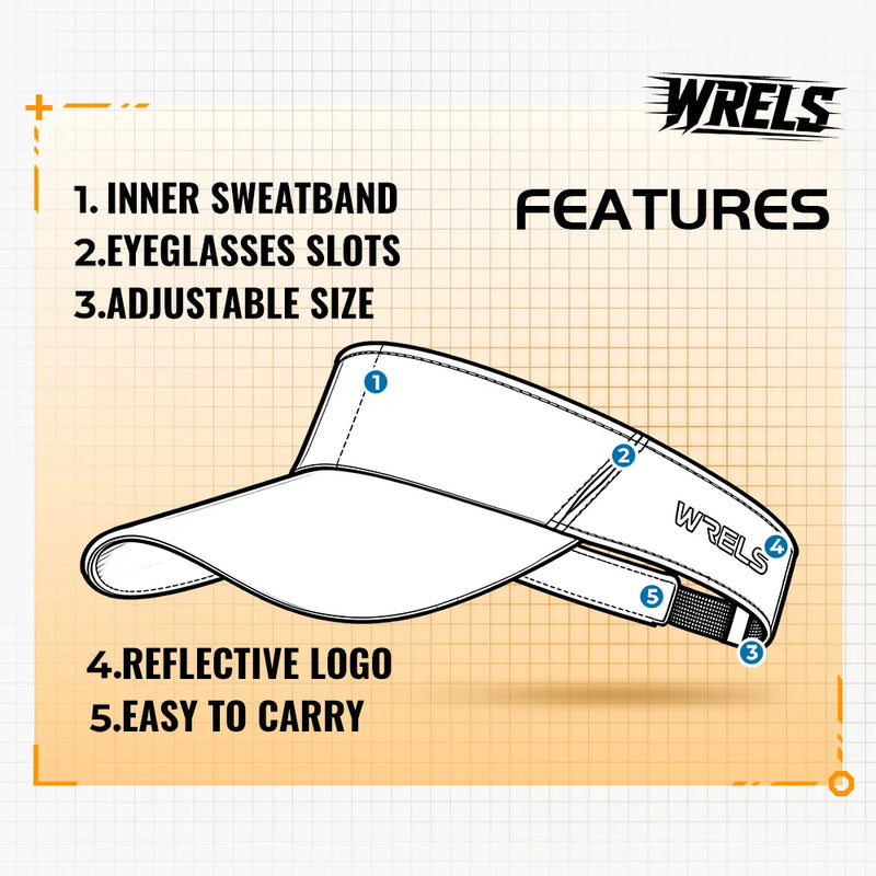 WRELS Sun Visor Hat Empty Top Baseball Cap Quick Dry UV Protection Sports Lightweight Running Tennis Golf Visor Hats for Women