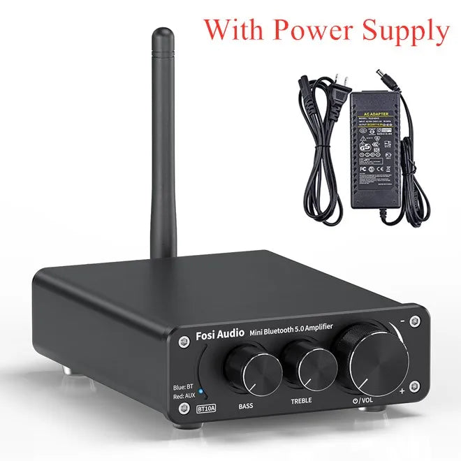 ឧបករណ៍បំពងសម្លេង Fosi Audio BT10A ប៊្លូធូស 2 ឆានែល ថាមពលសំឡេង ស្តេរ៉េអូ TPA3116D2 ខ្នាតតូច HiFi ឌីជីថល សម្រាប់ឧបករណ៍បំពងសម្លេង 50W Treble និង Bass