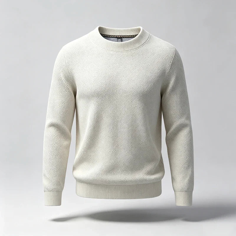 New Arrival Mens Crew Neck Knit Sweater Thick Soft Textured Knit Material Slim Cut Long Sleeve Autumn Winter Outer Tops