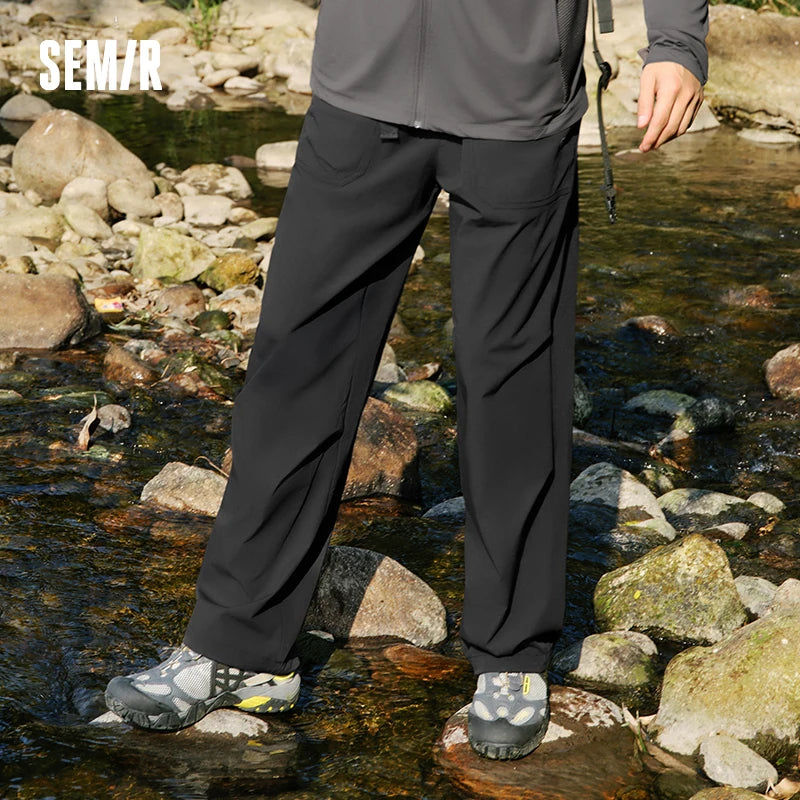 Semir Men Pants Cooling 2026 Parachute Pleated Straight Urban Casual Everyday Style Soft Comfortable Daily Wear Trendy Versatile