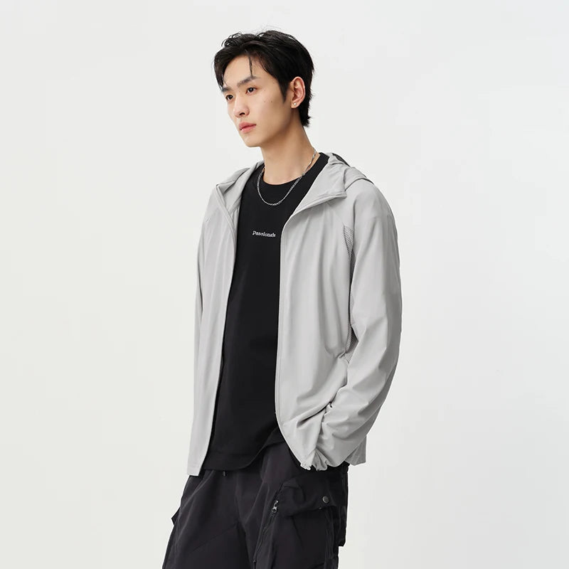 Semir Men Jacket UV Protection Cool Feeling Breathable Knit Elastic Hooded 2026 Summer Comfortable Outdoor Fashion Top