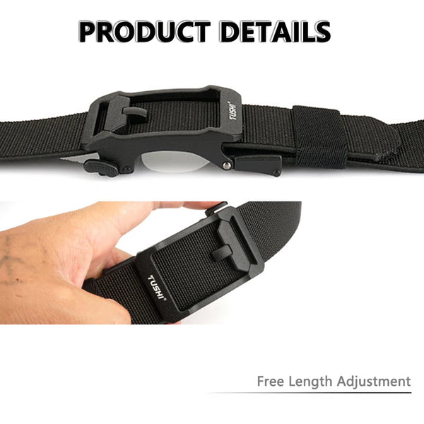 TUSHI Men's Belt Outdoor Multi Function Alloy Buckle Tactical Belt Canvas Nylon Belt Training Quick Hanging Belts Neutral Belt