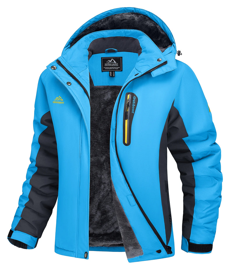 TACVASEN Winter Fleece Lined Ski Snowboard Jacket Womens Waterproof Themal Hiking Jacket Work Coat Windbreaker Parka Raincoat