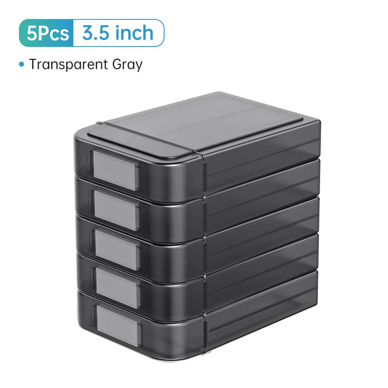 ORICO 3.5 Inch HDD ProtectIon Box 5 PCS Storage Box Multi-disk Storage for 2.5" M.2 SSD With label Design