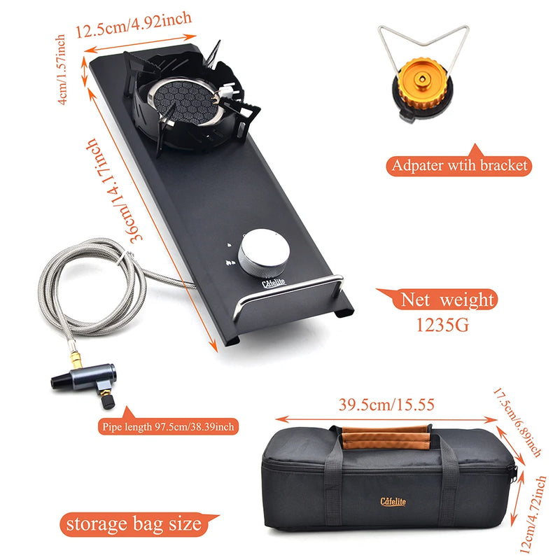 Camping IGT 0.5UNT Gas Stove Folding Outdoor Camping Equipment Table Stove One Lick Ignite High Firepower Burner