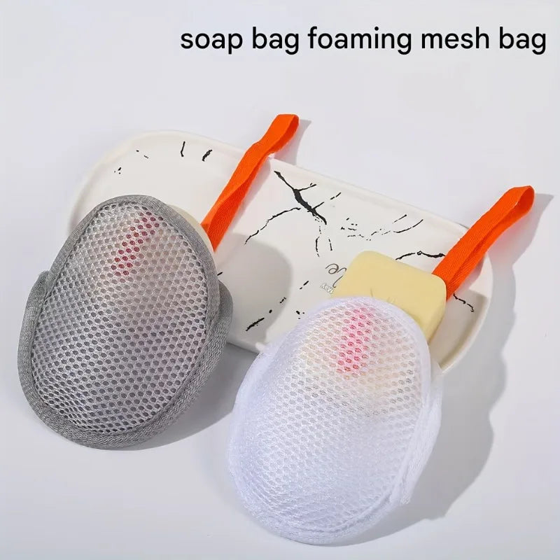 1pc Soft Bathing Bag with Drawstring.Non-Slip Soap Net for Body Wash, Shower,Bathing, Spa,Travel,Durable Bathing Net for Adults