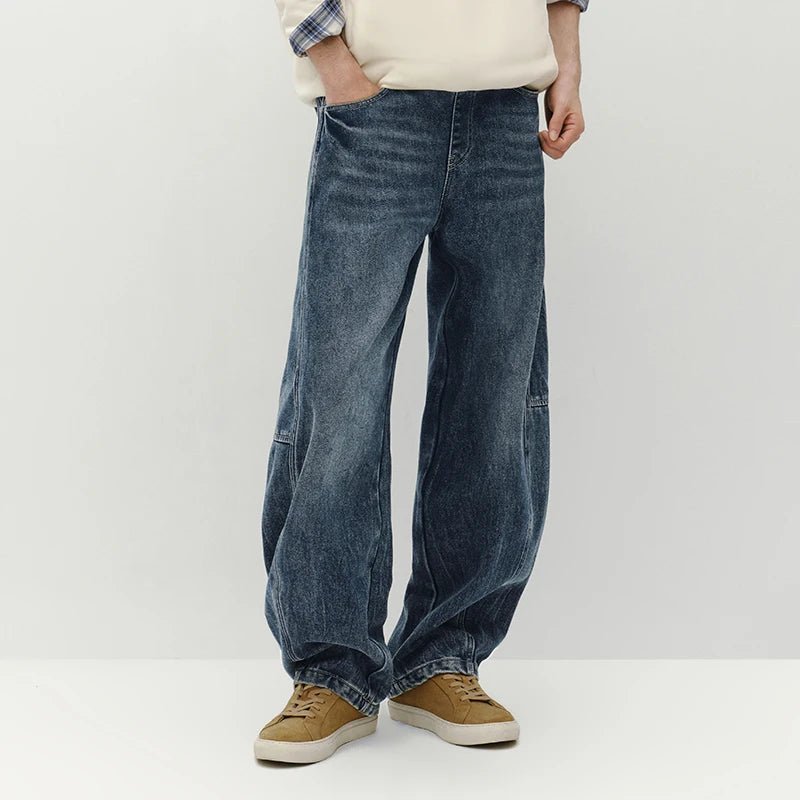 ខោខូវប៊យ Semir សម្រាប់បុរស រលុង ជើងកោង រចនាបថបុរាណ ឆ្នាំ២០២៦ រដូវរងាថ្មី ស្លៀកប្រចាំថ្ងៃ រចនាបថទីក្រុង ធម្មតា អាកាសធាតុត្រជាក់ ស្លៀកជាស្រទាប់ៗ