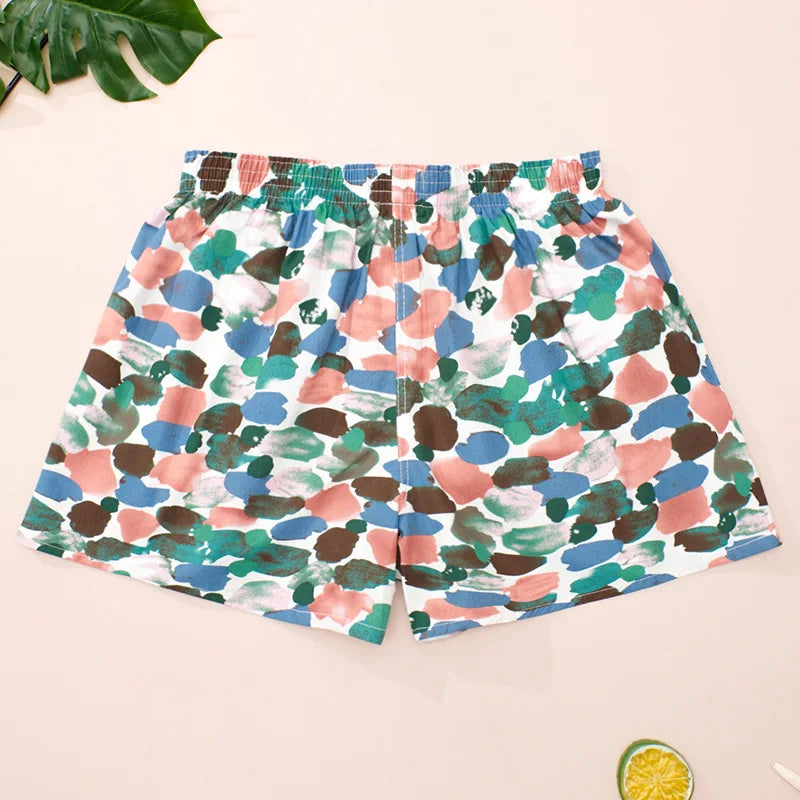 ខោ pajamas កប្បាសបោះពុម្ពទាន់សម័យសម្រាប់ស្ត្រី Lounge ស្តើងរដូវក្តៅខោខ្លីសម្រាប់គេងពេលយប់មានផាសុកភាព Pyjamas Femme