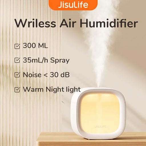 JISULIFE Portable Small Air Humidifiers ,High Cool Fog ,USB Mini Humidifier ,Personal Desktop Humidifier with Light Super Quiet
