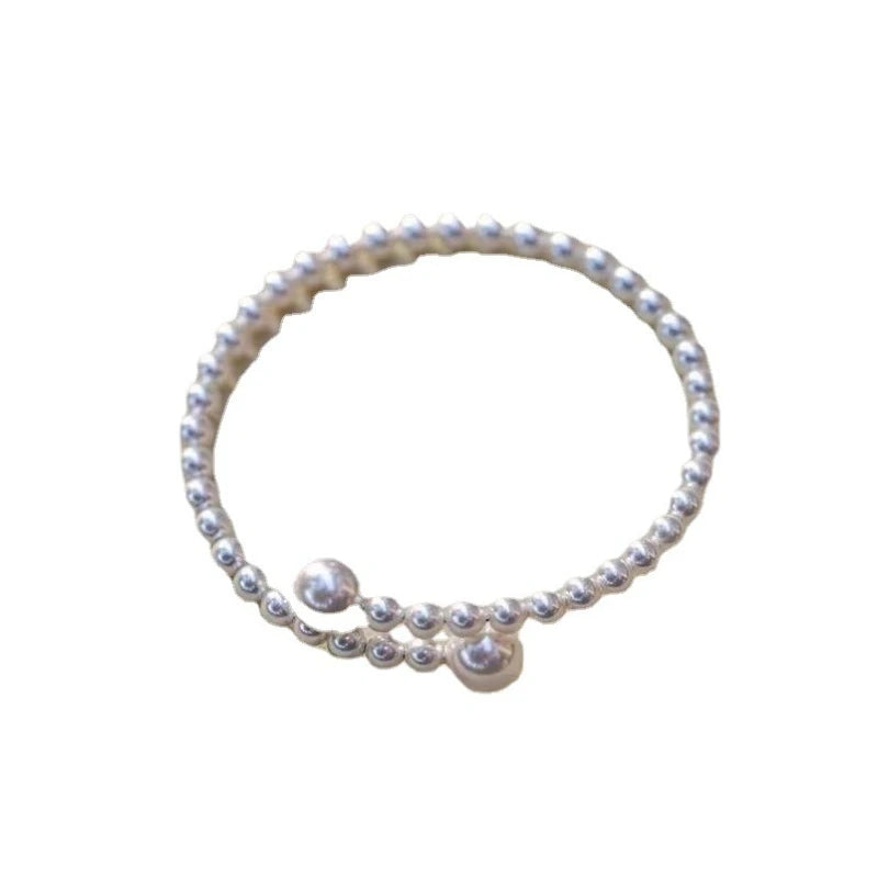 1pc of minimalist luxury adjustable opening faux Imitation Pearl bracelet, French-style elegant niche design Women's accessory