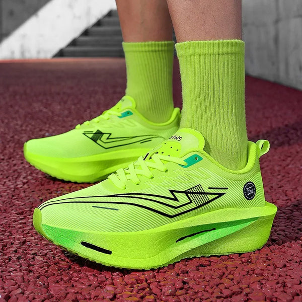 Men Women light running shoes four seasons thick sole outdoor casual racing sneakers couple fashion breathable speed sports shoe