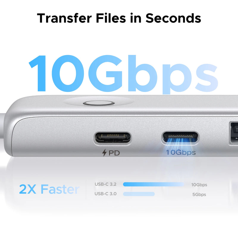 UGREEN 5-in-1 USB-C HUB USB3.2 Gen2 10Gbps Data Transfer Type-C to 4K60Hz HDMI USB2.0 Ports PD100W for Laptop MacBook HP Dell