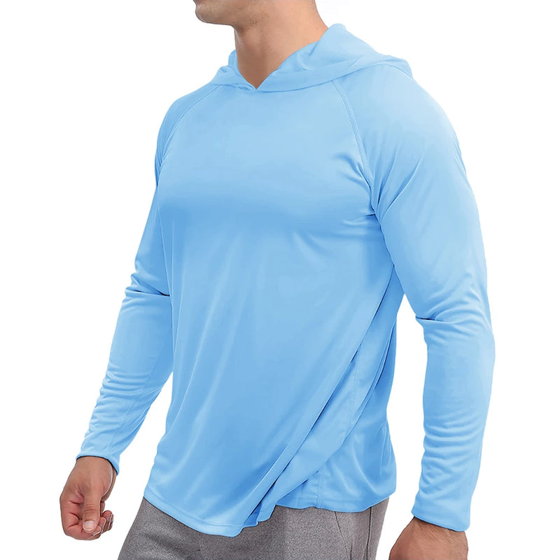 TACVASEN UPF 50+ Sun Protection T-Shirts Mens Long Sleeve Hoodie Casual Quick Dry T-Shirts Outdoor Hike Sports Run Pullover Tops