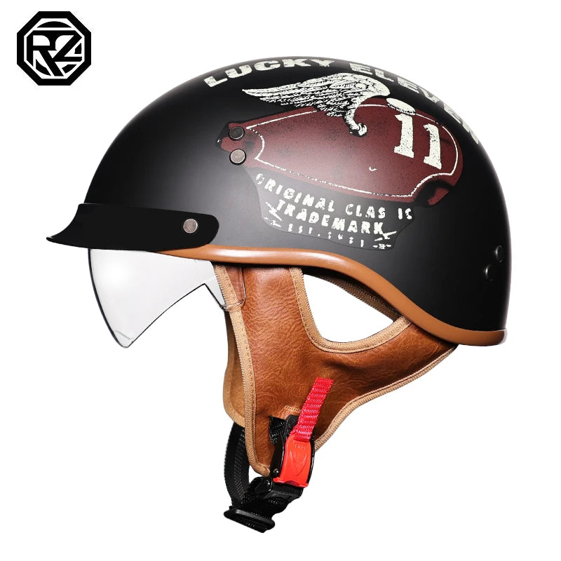 Helmet men's motorcycle cruise half helmet retro helmet four seasons universal female summer helmet helmet
