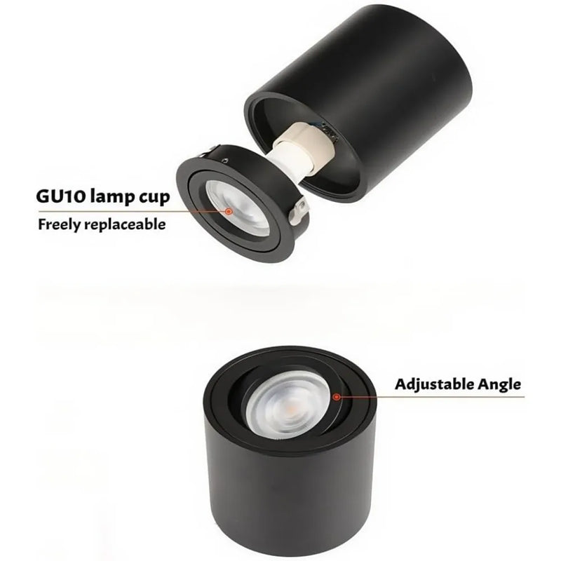 1/4PCS Aluminum Surface Mounted Ceiling Spotlight Adjustable Swivel Downlight for GU10/LED Modules Modern Ceiling Light Fixture