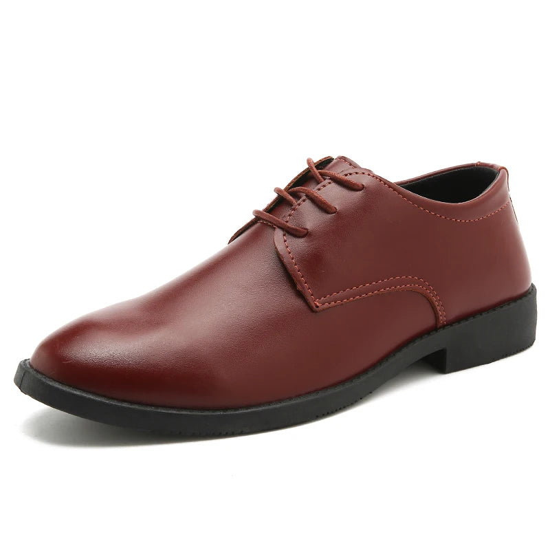 Men's casual British leather shoes four seasons lightweight soft soled business Dress leather shoes fashion versatile men's shoe