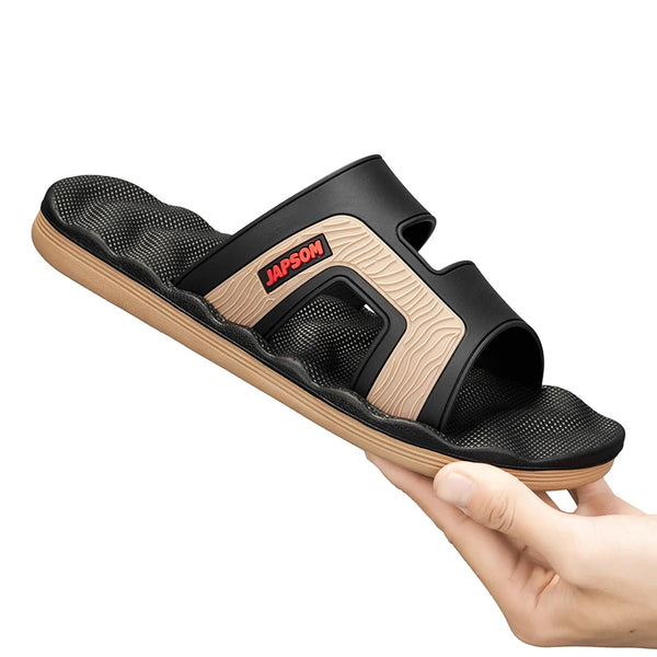 Mens Indoor Flat Slippers Slides Lightweight Home Shoes House Room Footwear Slide Slipper Comfortable PVC Upper EVA Soles