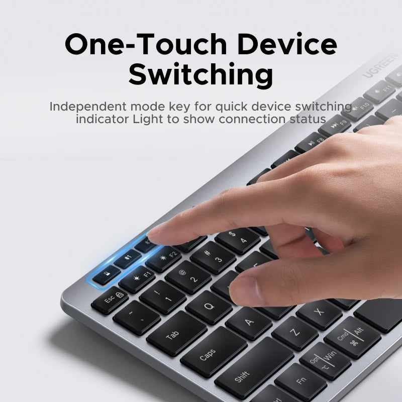 UGREEN Wireless Keyboard Bluetooth 5.3 & 2.4G Wireless Russian/EN 78 Keycaps For MacBook iPad PC Tablet