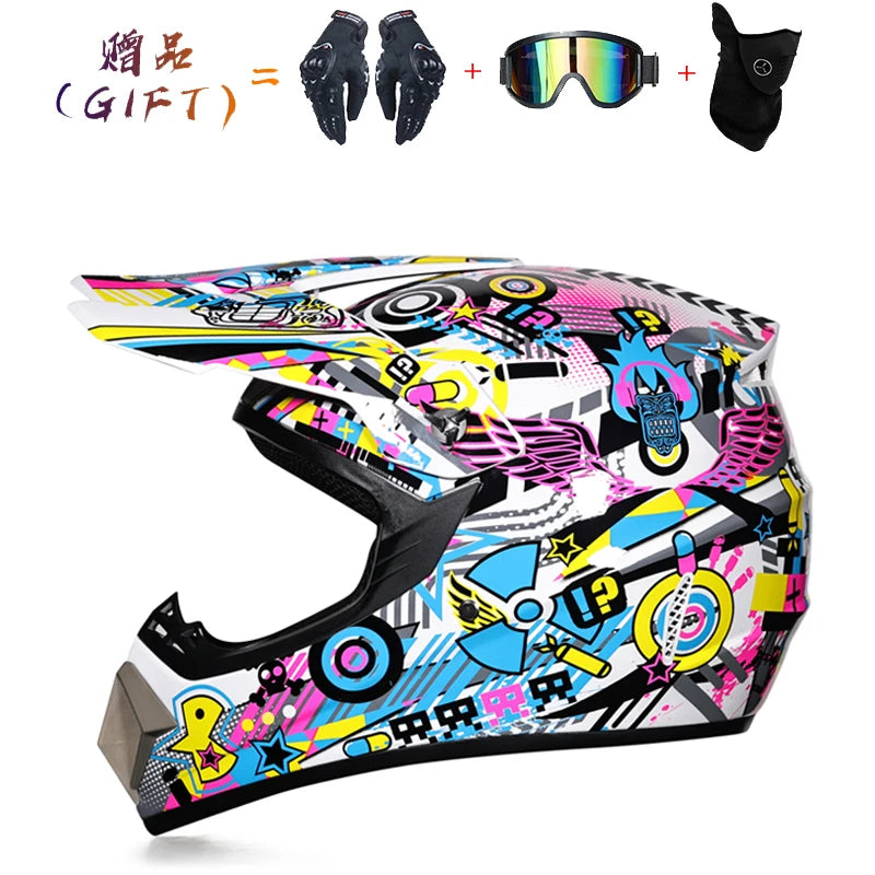 Send 3 pieces gift motorcycle helmet children off-road helmet bike downhill AM DH cross helmet capacete motocross casco