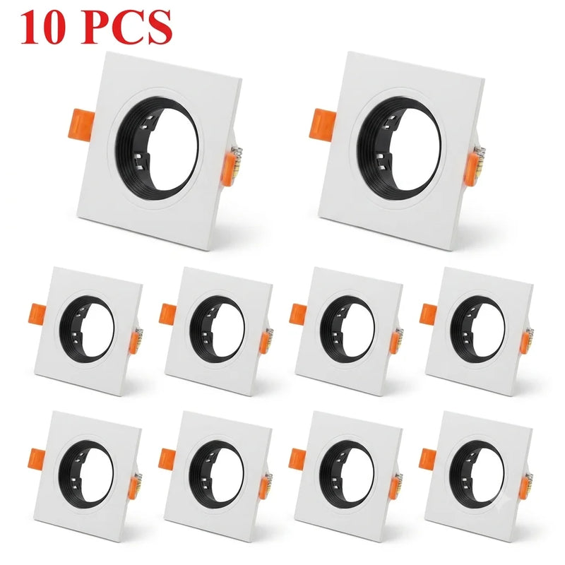 JOYINLED 1/10PCS Square Recessed Ceiling Downlight Fixture GU10 MR16 LED Spotlight Frame Housing Trim for Home Lighting