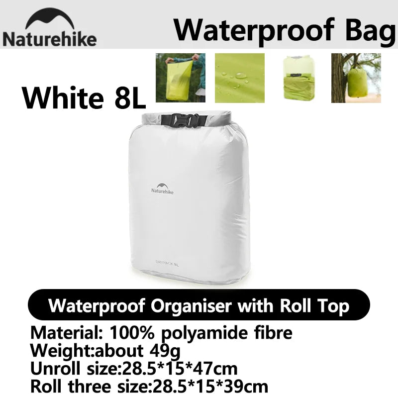 Naturehike2025 New Outdoor Ultralight Roll Top PU2000+ Waterproof Storage Bag Picnic Camping Drinking Water Storage Bag