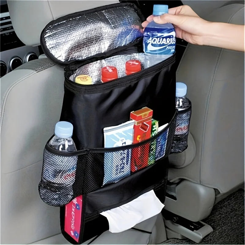 1pc Auto Seat Back Multi-Pocket Ice Pack Bag,Hanging Organizer Collector Storage Box Car Interior Accessories,Car Organization.
