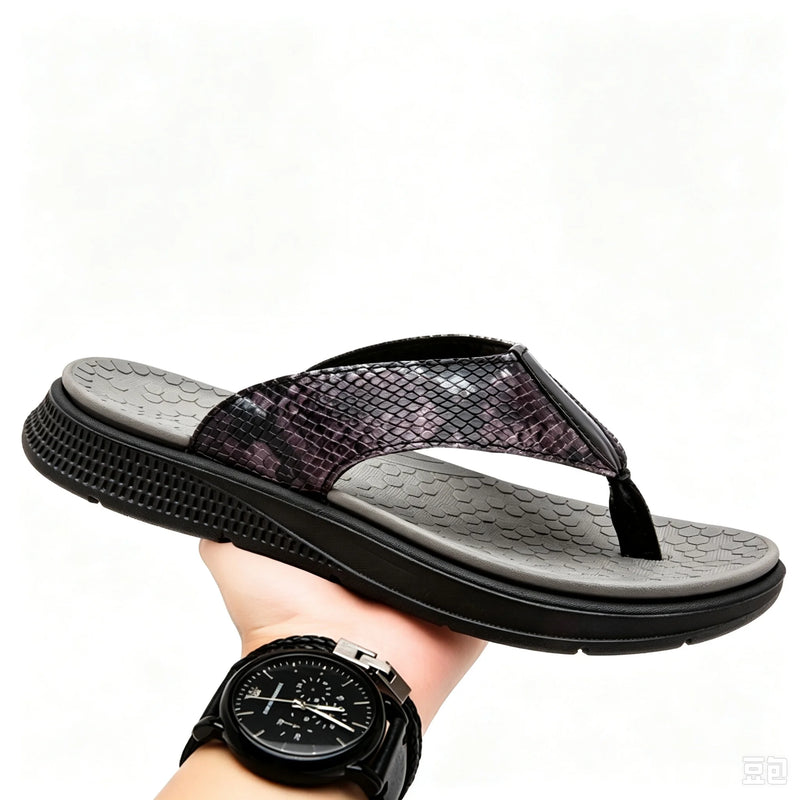 Men's Thick Platform Flip‑Flops Comfort Cushioned Non‑Slip Thong Sandals Lightweight Summer Beach Outdoor Walking Slippers