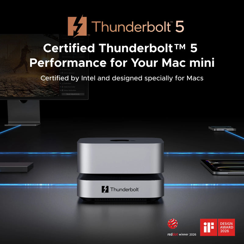 UGREEN Thunderbolt 5 120Gbps Mac Mini Docking Station M.2 NVMe SSD DP 8K60Hz SD4.0 USB-A 10Gbps for Mac Mini M4/M5 Pro/M6 HUB