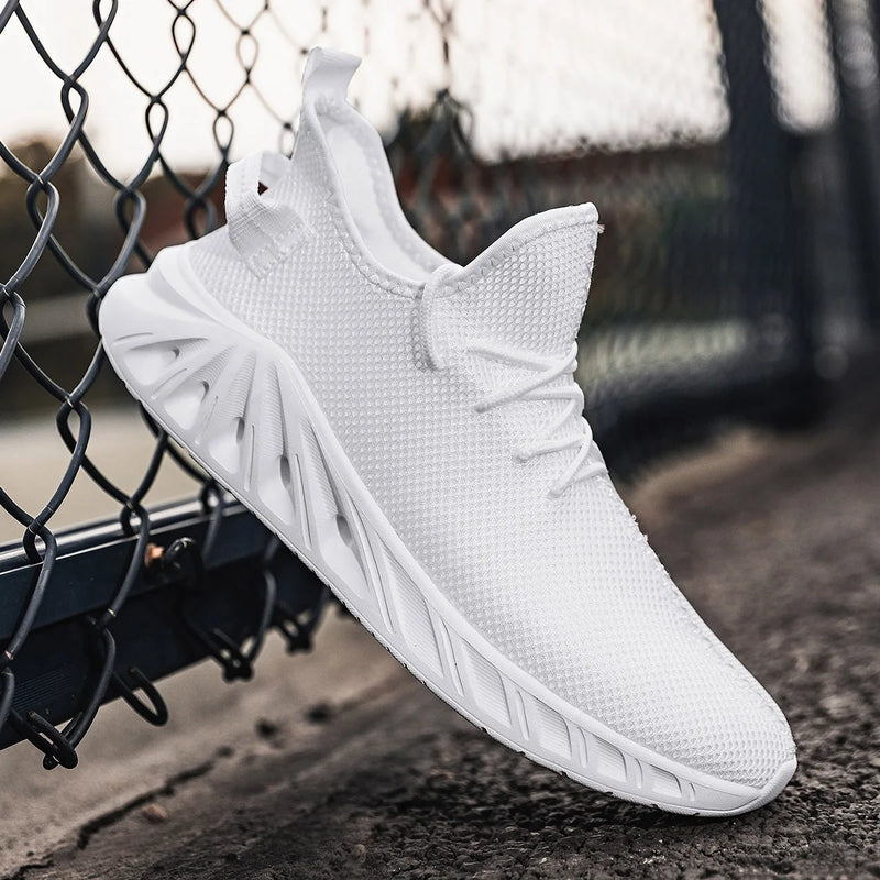 Men Sports Shoes Simple Mesh Breathable Outdoor Fitness Shoes New Soft Soled Anti Slip Rebound Comfortable Jogging Tennis Shoes
