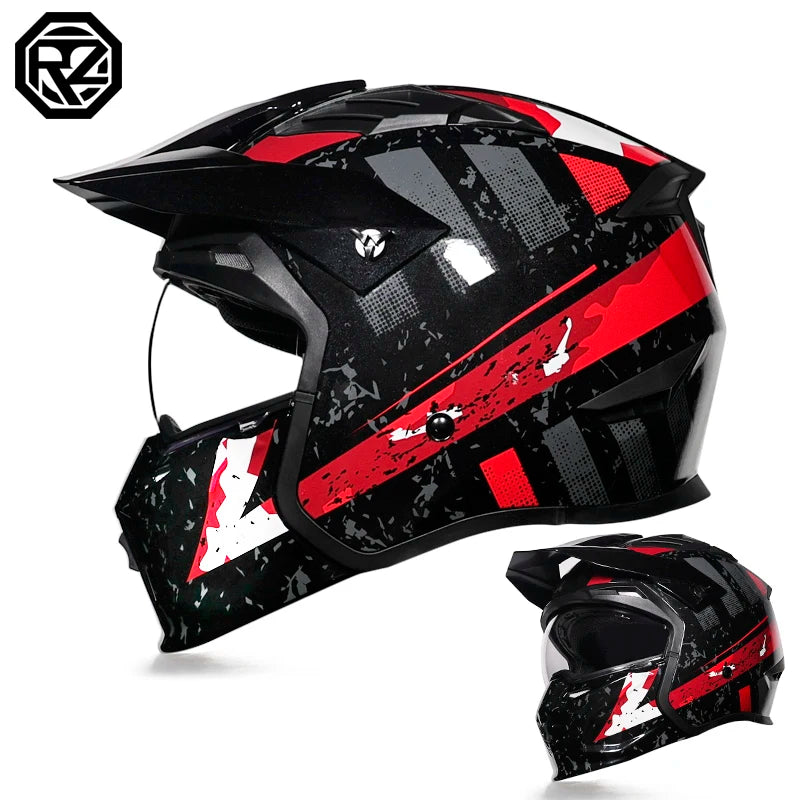ORZ-163 Classic retro motorcycle full face helmet, detachable sun hat, Brim windproof lens, retro chopper helmet, DOT certified