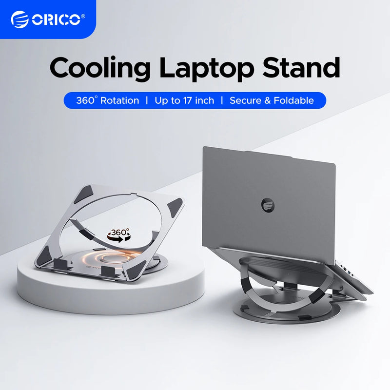 ORICO Laptop Stand for Desk Adjustable Riser 360° Rotating Ergonomic Notebook Holder Game RGB for All Laptops up 17 Inch