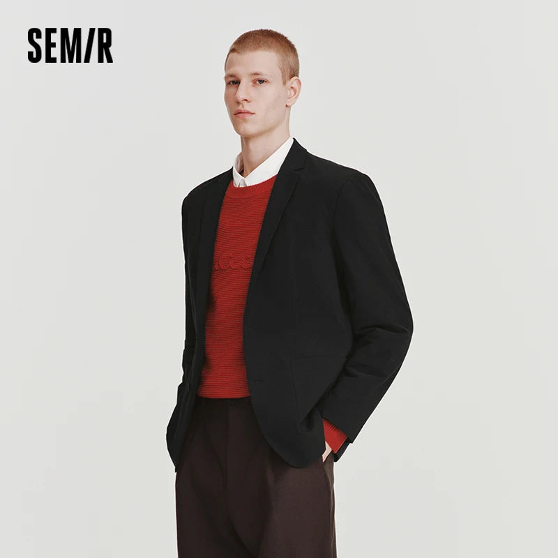 Semir Men Blazer 2026 Spring New Easy Care Stretch Fashion Trendy Big Pocket Casual Daily Wear Tops