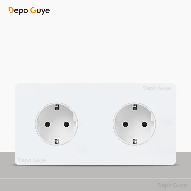 Toggle Switch White Stainless Steel Panel Retro Lever Switch AC110-250V 1 2 3 4Gang 2Way Wall light Switch Dual EU/France Socket