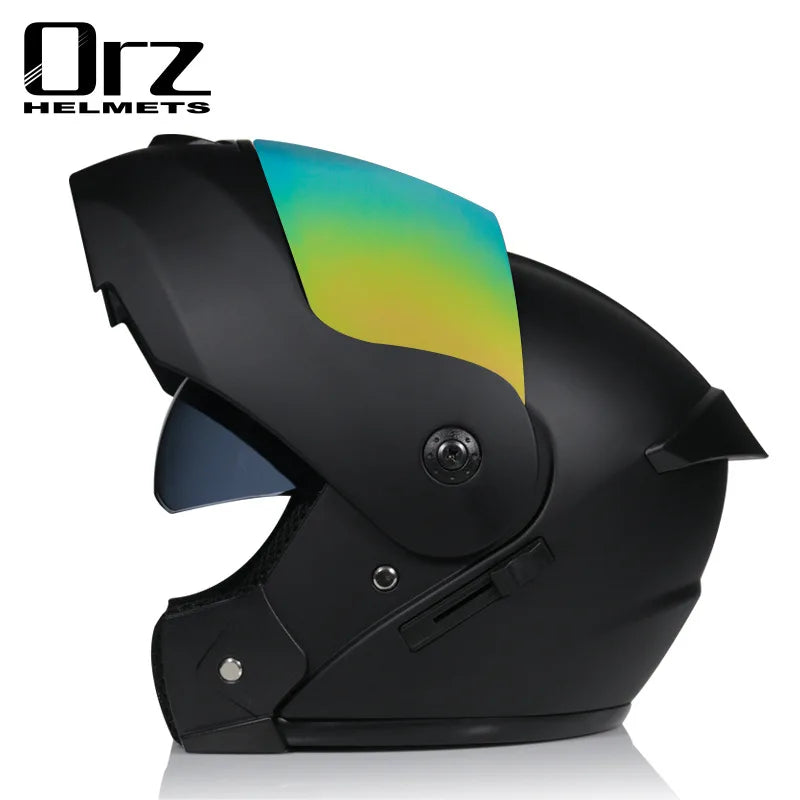 ORZ-901 professional motorcycle sports flip helmet ABS material modular dual lens full face helmet DOT certification