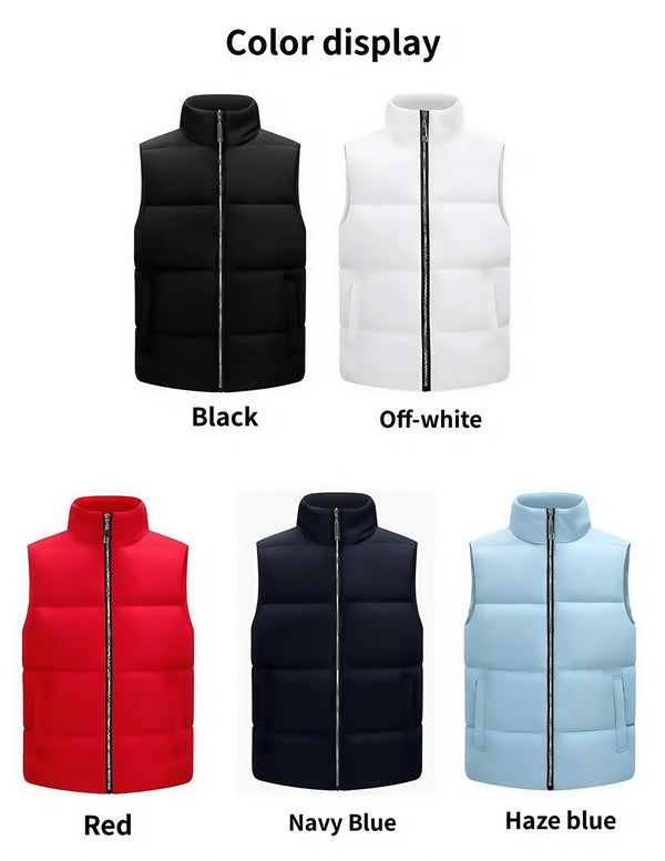 Thickened down vest for warm Autumn and Winter outdoor jackets  couple unisex large-sized vest, fashionable and versatile vest