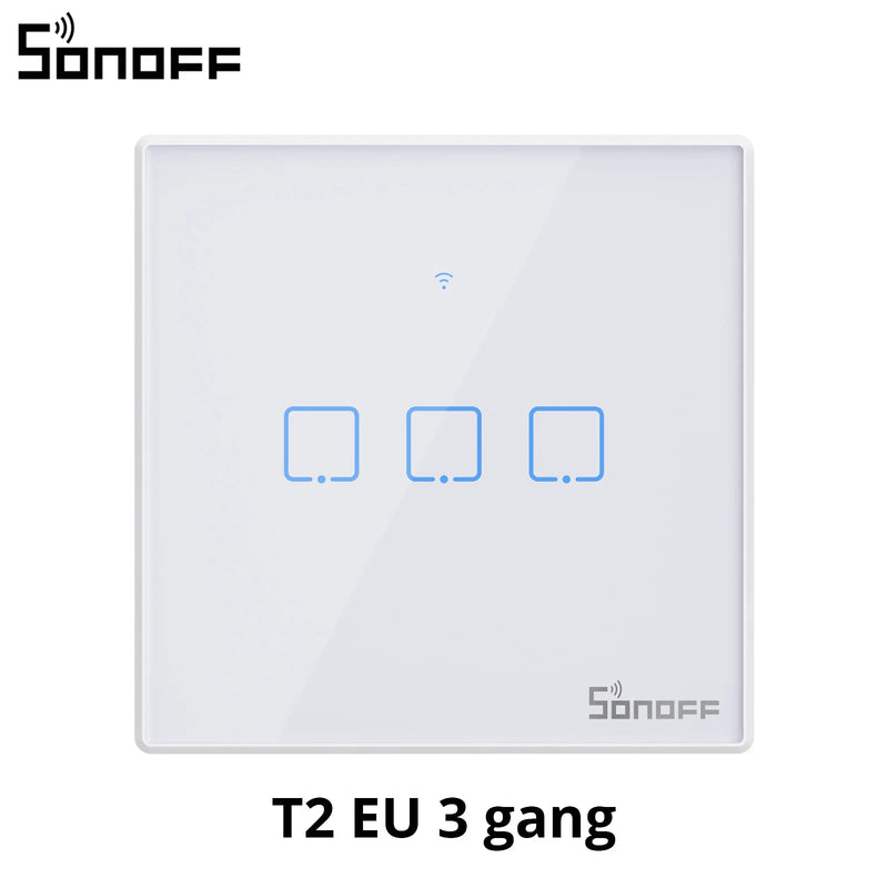 SONOFF T2/T3EU 433Mhz RF WiFi Touch Wall Switch Smart Scene Control via eWeLink Remote Voice Control with Alexa Google Home