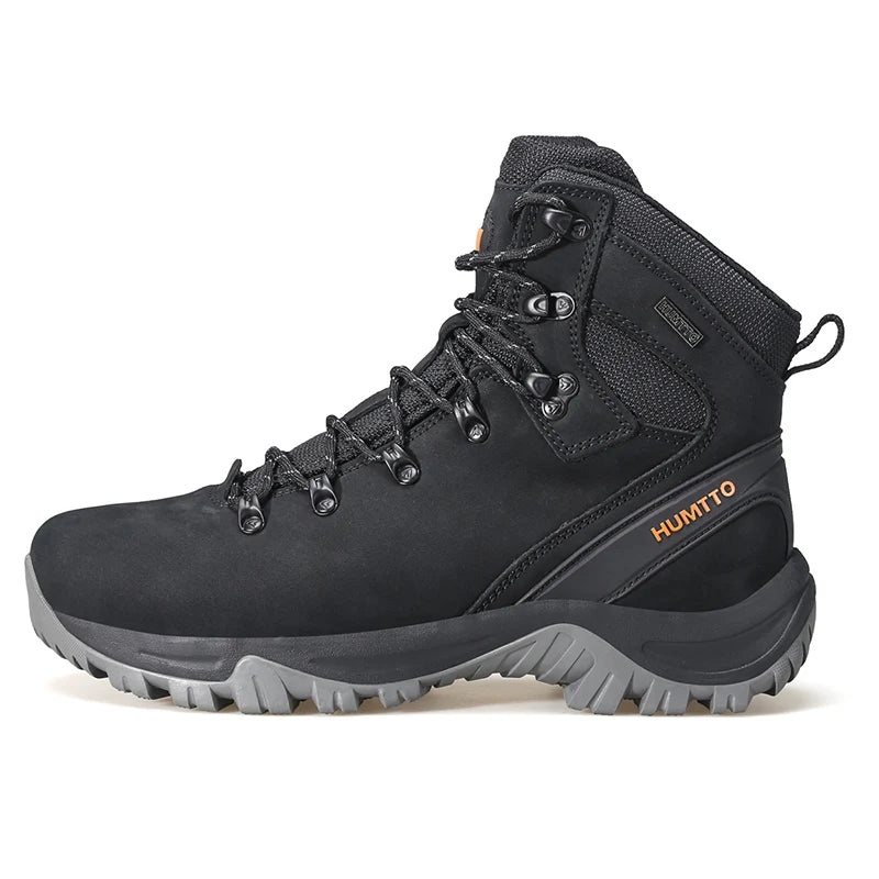 HUMTTO Waterproof Shoes for Men Leather Sports Climbing Hiking Boots Mens Luxury Designer Outdoor Trekking Hunting Male Sneakers