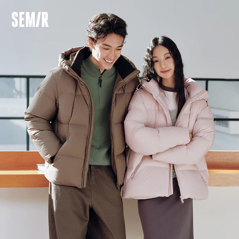 Semir Unisex Down Jacket 90 Percent Down Fill Hooded Thermal Warmth Puffer Water Repellent 2026 New Winter Daily Wear